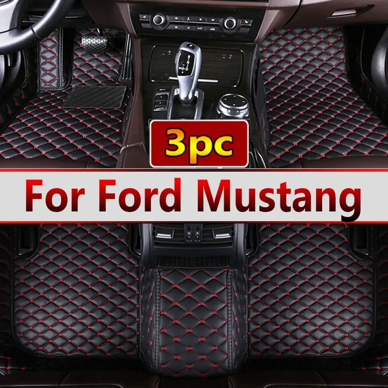 Artificial Leather Custom Car Floor Mats for Ford Mustang 2015-2023 Interior Details Car Accessories