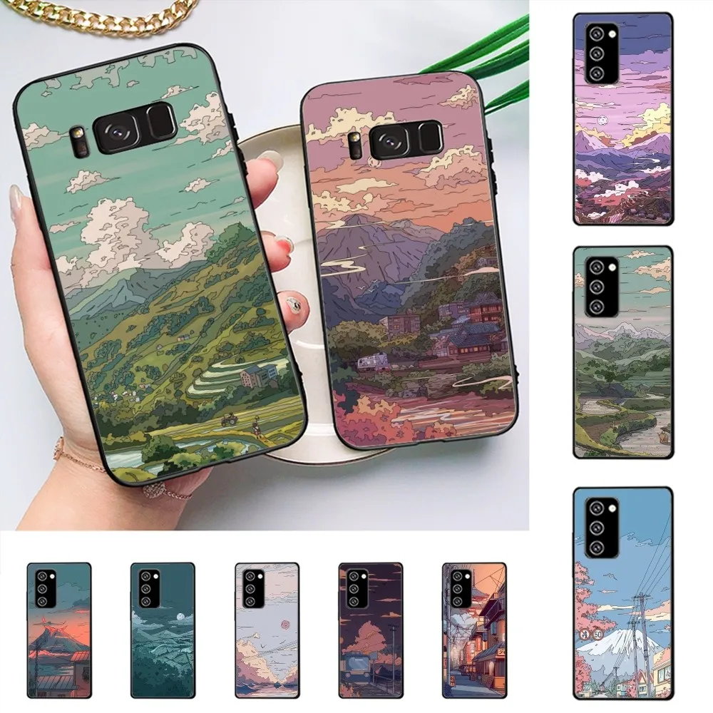 Japanese Anime Hand Painted Scenery Phone Case For Samsung J 7 Plus 7core J7 Neo J6 Plus Prime J6 J4 J5 Mobile Cover