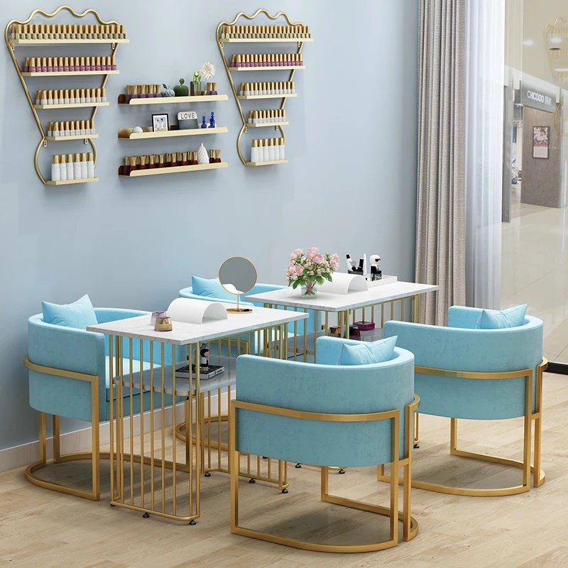 

Stand Workstation Nail Desks Organizer Chair Profesional Nordic Nail Desks Light Makeup Mesa De Manicure Salon Furniture