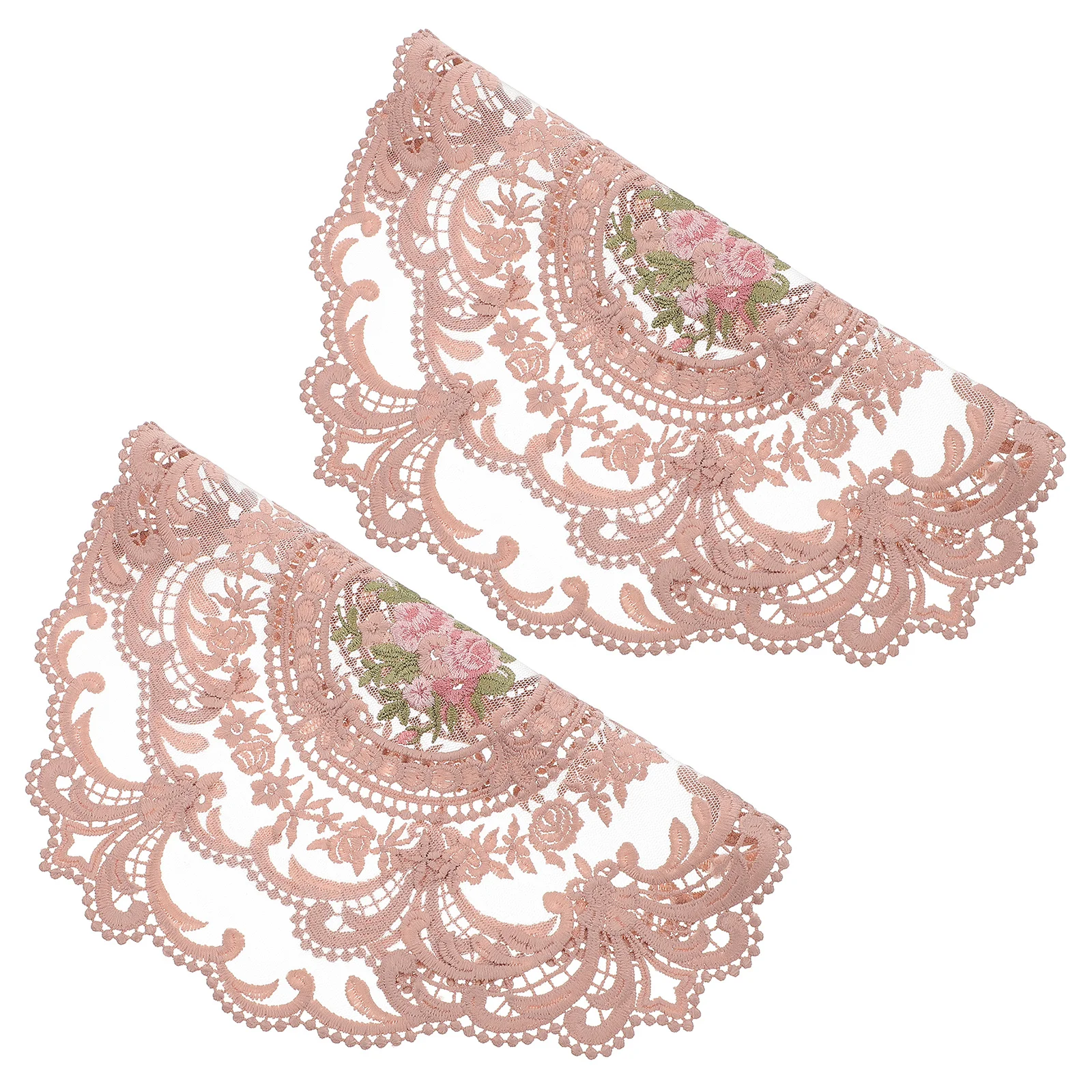 

2Pcs Lace Table Mats Soft Textured Stereoscopic Embroidery Coasters Home Ornament Elegant Place Mat for Special Events