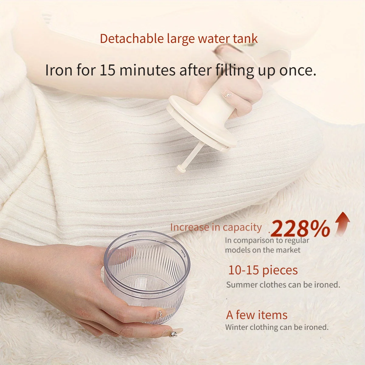 เตารีดไอน้ำแบบพกพาขนาด1200W, เตารีดไอน้ำพกพาขนาด260มล. ความร้อนเร็วสำหรับรีดเสื้อผ้า