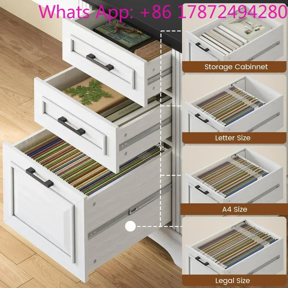 Computer Desk with Storage Drawers and Power Outlet,Workstation for Offic Desk