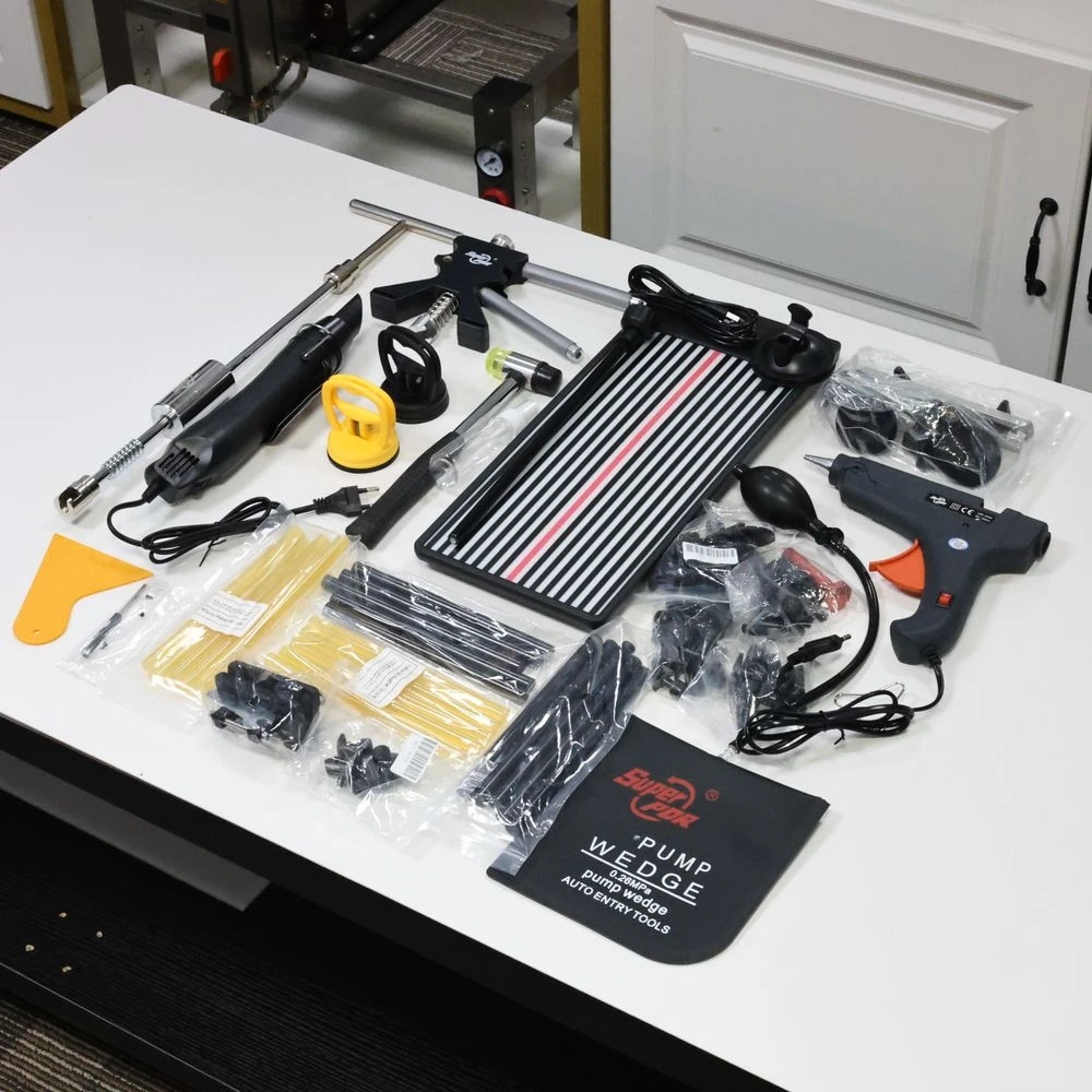 

PDR Tools Car Paintless Dent Repair Black Dent Lifter Bridge Puller Hot Glue Gun Rubber Hammer Kit Removal Auto Body Dent