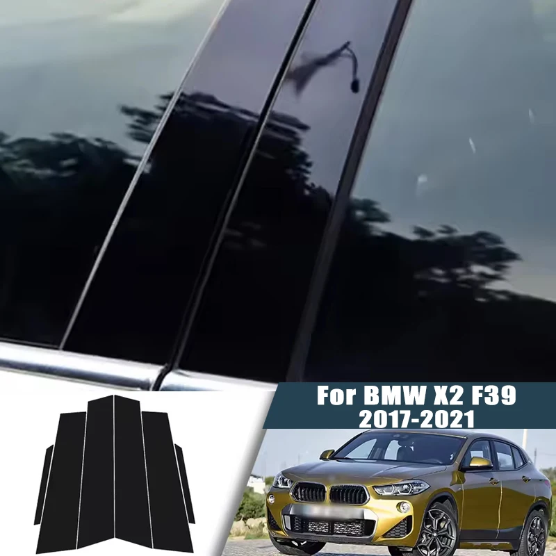 

For BMW X2 F39 2017-2021 2018 2019 2020 Window Center Pillar Film Trim Cover B C Posts Sticker Column Car Accessories