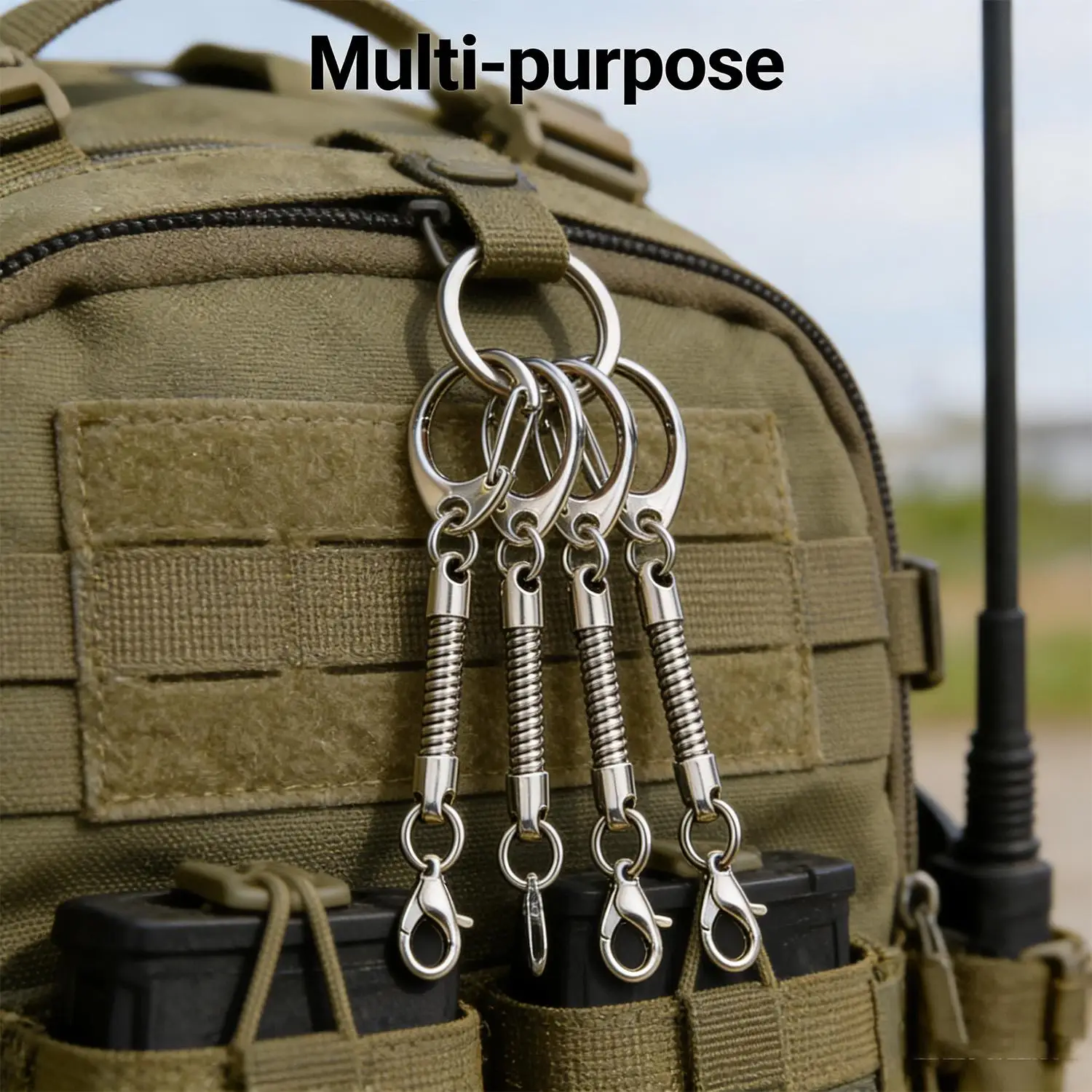 10-50 Stück Metall-Schlangenketten-Schlüsselanhänger mit Karabinerhaken für Schlüssel, DIY-Schmuckherstellung, Anhänger, Taschenanhänger, Zubehör – Detail 10