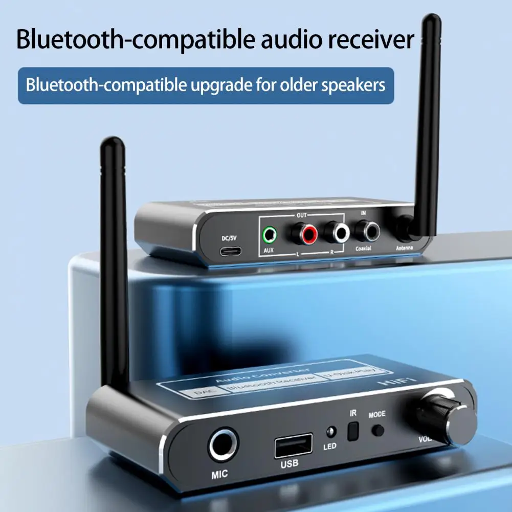 1 Set Digital Audio Converter Bluetooth-compatible 5.2 Multi Interface Support TV Coaxial Connection Speaker Audio Transmitter