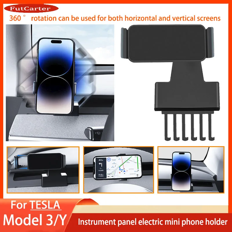 

Dashboard Phone Holder for Tesla Model3 Y 17-2023 Claw Mobile Phone Mount Auto Modified Tablet PC Bracket Car Interior Accessori