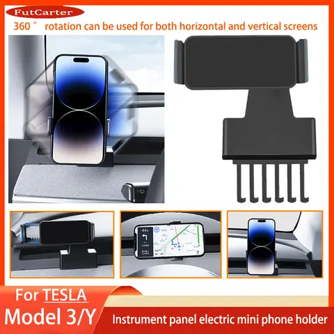 테슬라 모델 3 Y 17-2023 용 대시보드 휴대폰 거치대 클로 마운트, 자동 수정 태블릿 PC 브래킷, 자동차 인테리어 액세서리