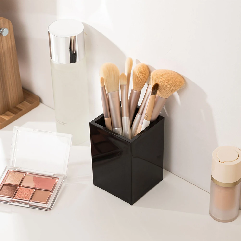 

2 Pcs Organizer Pen Storage Box Makeup Brush Holder for Vanity Cup Acrylic Boxes