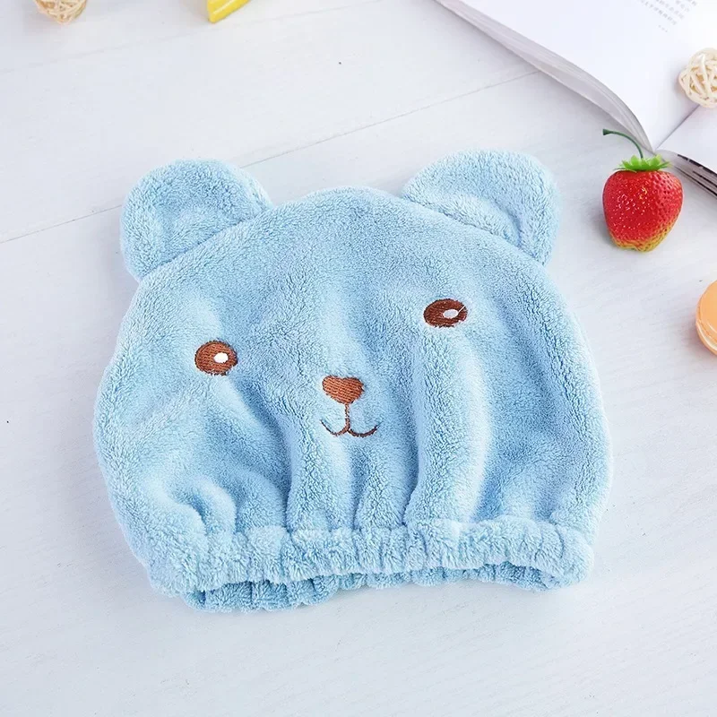 

Animal cartoon teddy bear dry hair cap, hair headscarf, cute adult thick absorbent shower cap