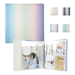 PLRBOK A5 3 Ring D Shape Pu Leather Gradient Pretty Postcard Binder Diary Photo Album Photocard Ring Journal Notebook Stationery