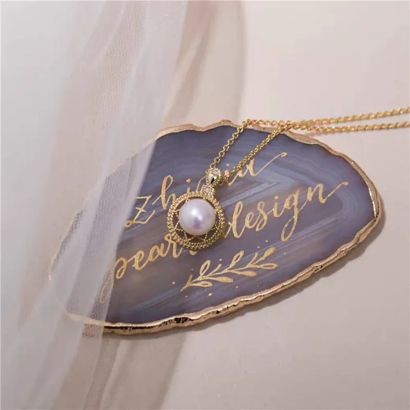 I'm losing money, but if you give me a 5-star review, please place an order, 5-6mm white pearl pendant 18K gold-plated