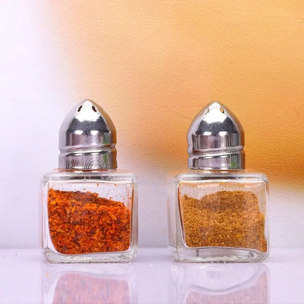 10/15ML New Mini Seasoning Bottle with Lid Storage Container Salt Jar Transparent Glass Kitchen Cooking Tool Spice Jars Outdoor