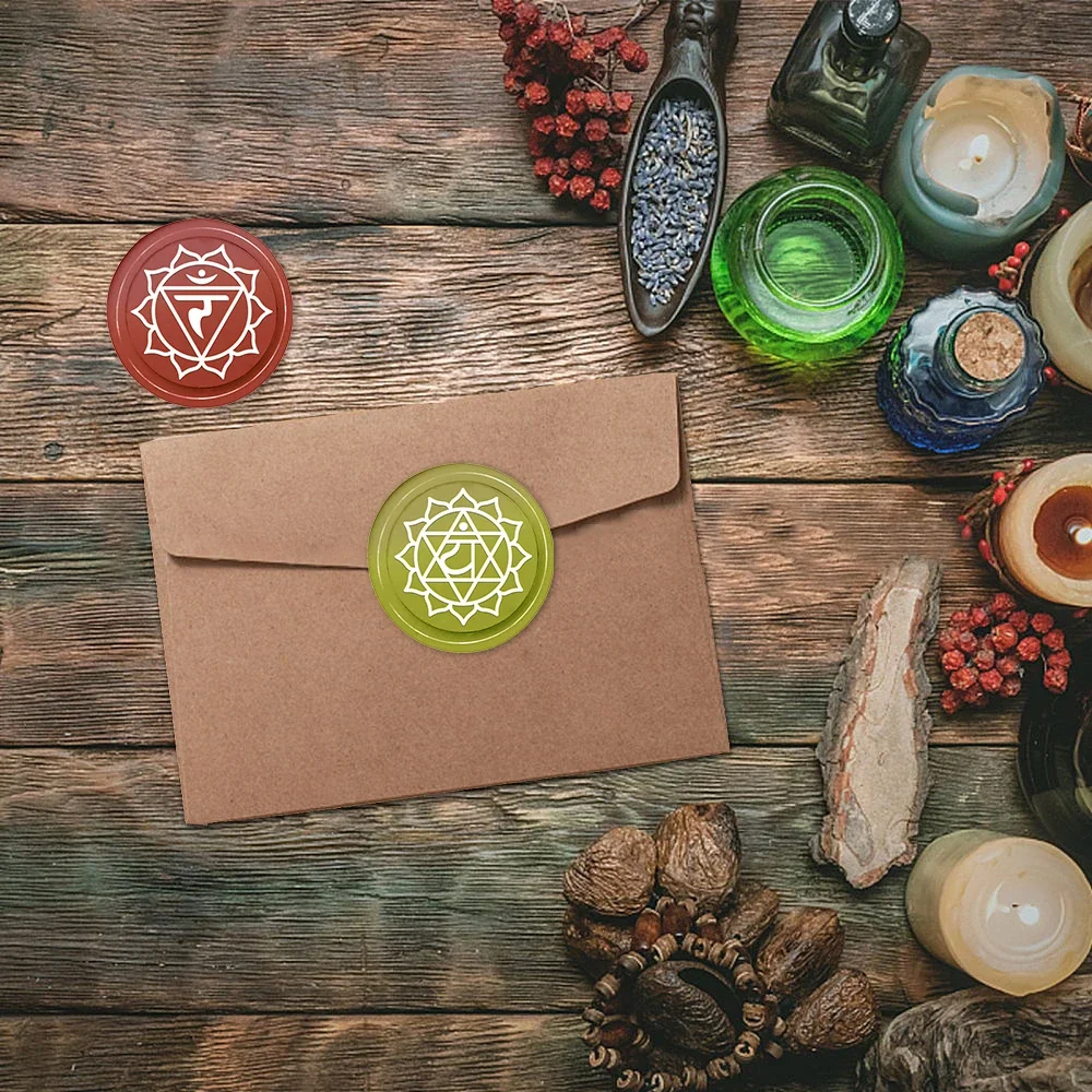 7 Style Wax Sealing Stamps Copper Stamp Head For Wax Stamps, Chakra Themes For Decorating Gifts,Cards And Invitations Envelope