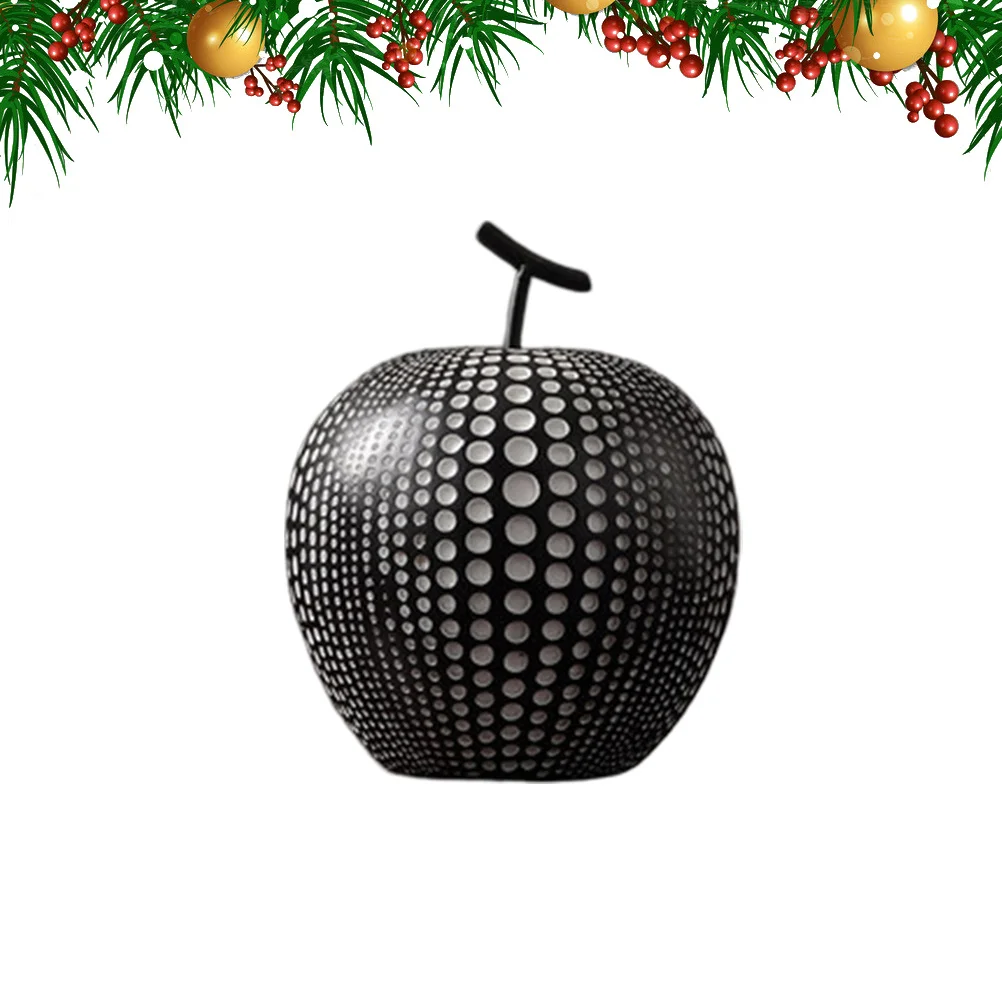 

1Pcs Apple Resin Ornament Modern Vintage Resin Home Decoration Living Room Office Cafe Gift Black Ornament Home Decoration