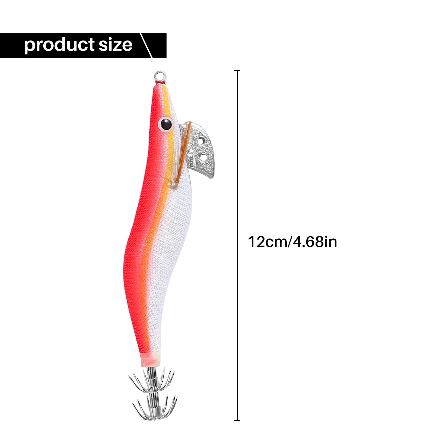 Doings 10Pcs Artificial Squid Jigs lures Wood Shrimp Fishing Bait 12cm 3.0# Octopus Cuttlefish Lures with Storage Box