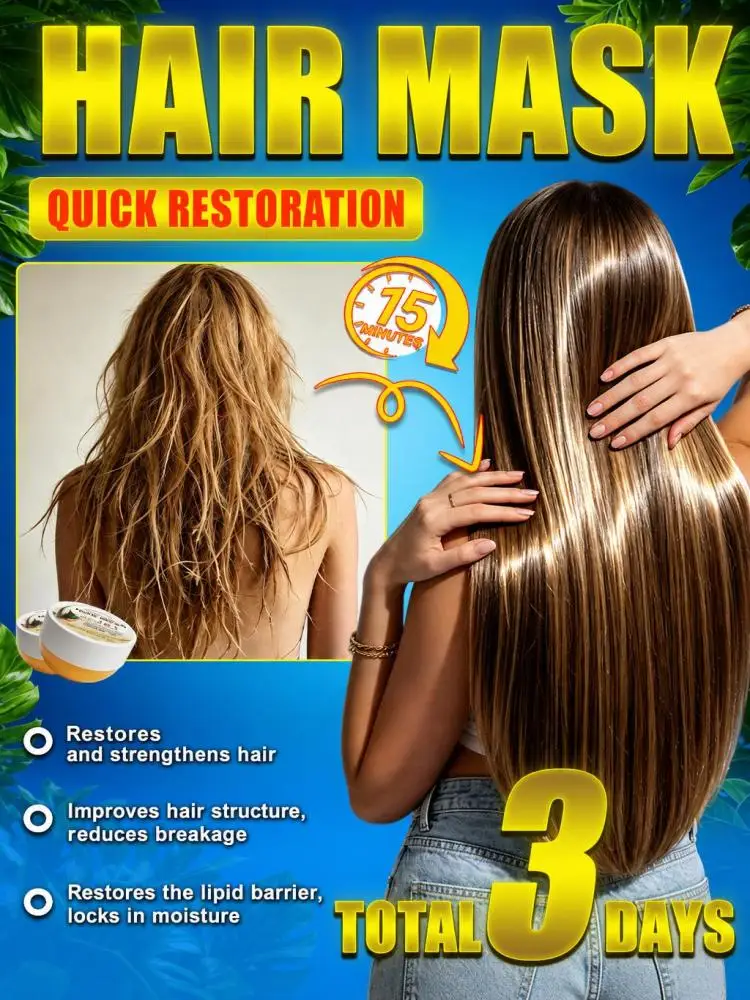 Hair Mask for Dry & Frizzy Hair, Deep Nourishing Hair Treatment, Infuse Rich Moisture into Dry Strands, Smooth Rough Frizzy Hair, Boost Natural Shine, Soften Tangled Hair for Silky Manageable Hair Daily Hair Care