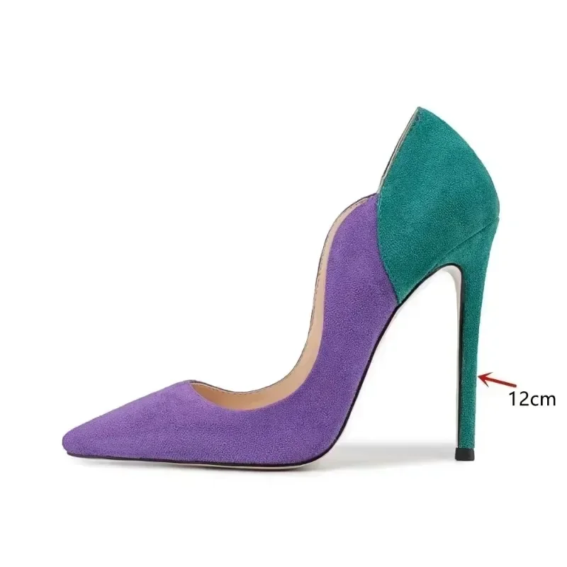 حذاء زفاف نسائي من جلد الغزال بتصميم أوروبي لربيع وصيف 2025 - حذاء زفاف أنيق متدرج من الخنجر ومقدمة مفتوحة