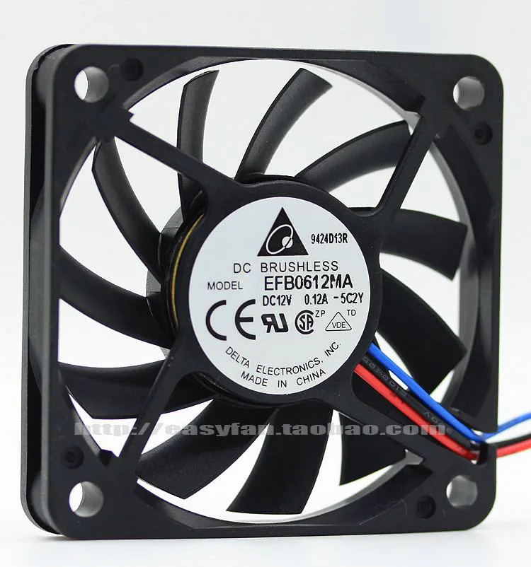 

NEW DELTA 6010 6CM 6CM EFB0612MA Ultra-thin double ball bearing cooling fan