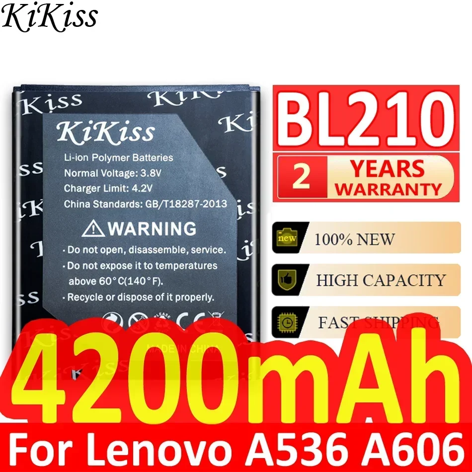 KiKiss Battery  BL210 BL 210 for Lenovo A536 A606 S820 S820E A750E A770E A656 A766 A658T S650 Phone