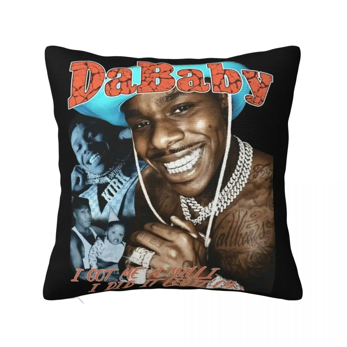 Dababy I Got Me A Milli I Did It Legitly Hip Hop Rapper Blck High Quality Personality Pillow Case