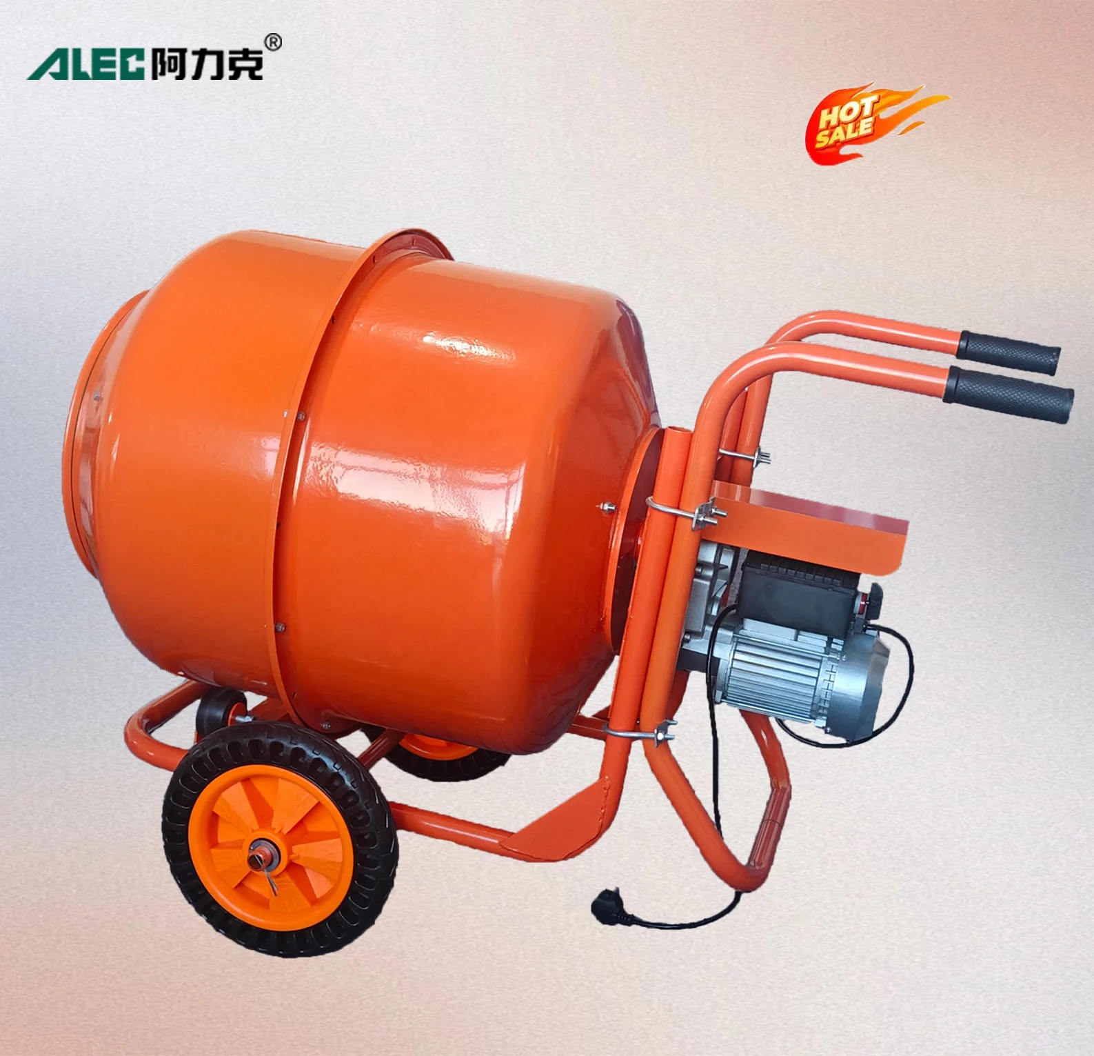 

Электрический бетоносмеситель с ручным приводом, на двух колесах, 220В, однофазный