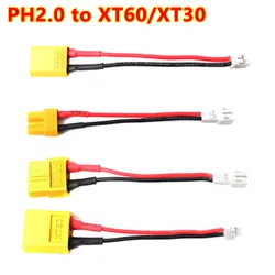 PH2.0 to XT60  XT30 Connector Male/Female Cable  PH2.0-M XT60-F XT30-F Extension  14AWG Silicone Wire for RC Battery Connection