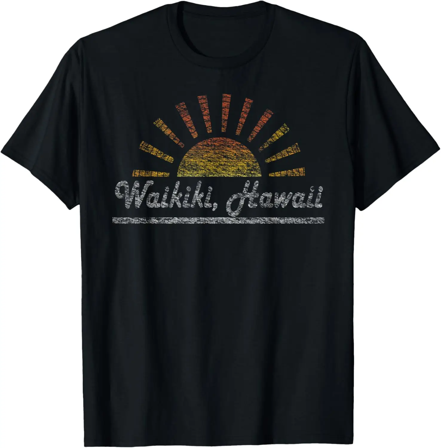 Camiseta vintage retro Waikiki Hawaii Sunset Sunrise