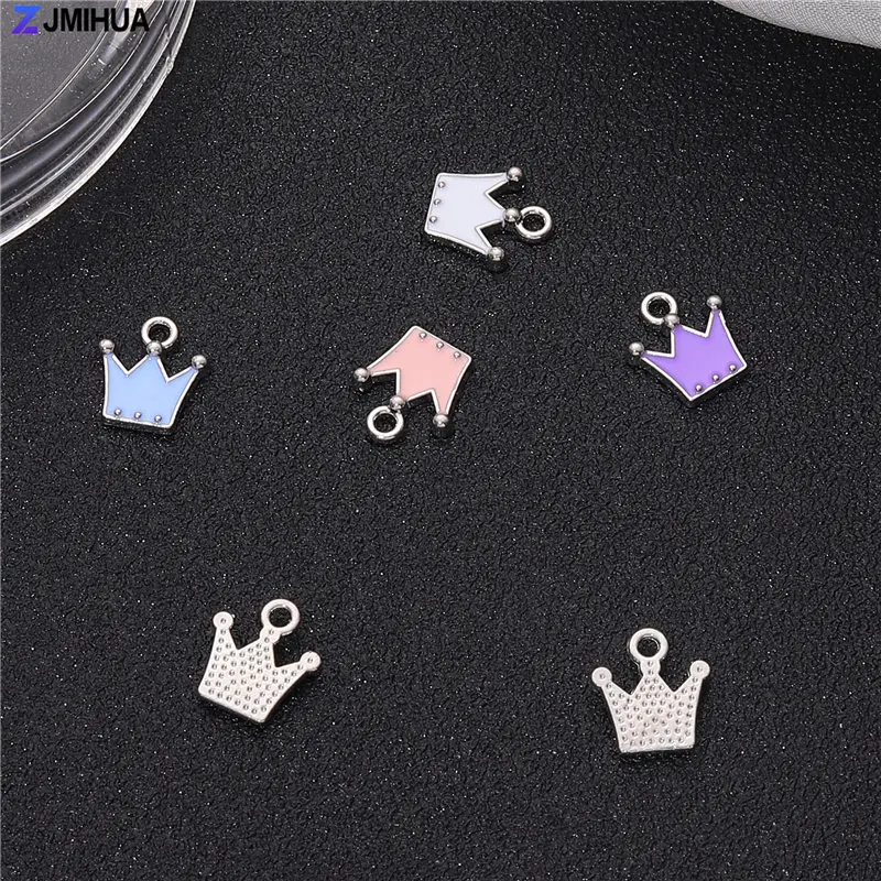 15pcs Enamel Crown Charms Pendants For Jewelry Making Supplies DIY Handmade Women Earrings Bracelets Findings Accessories