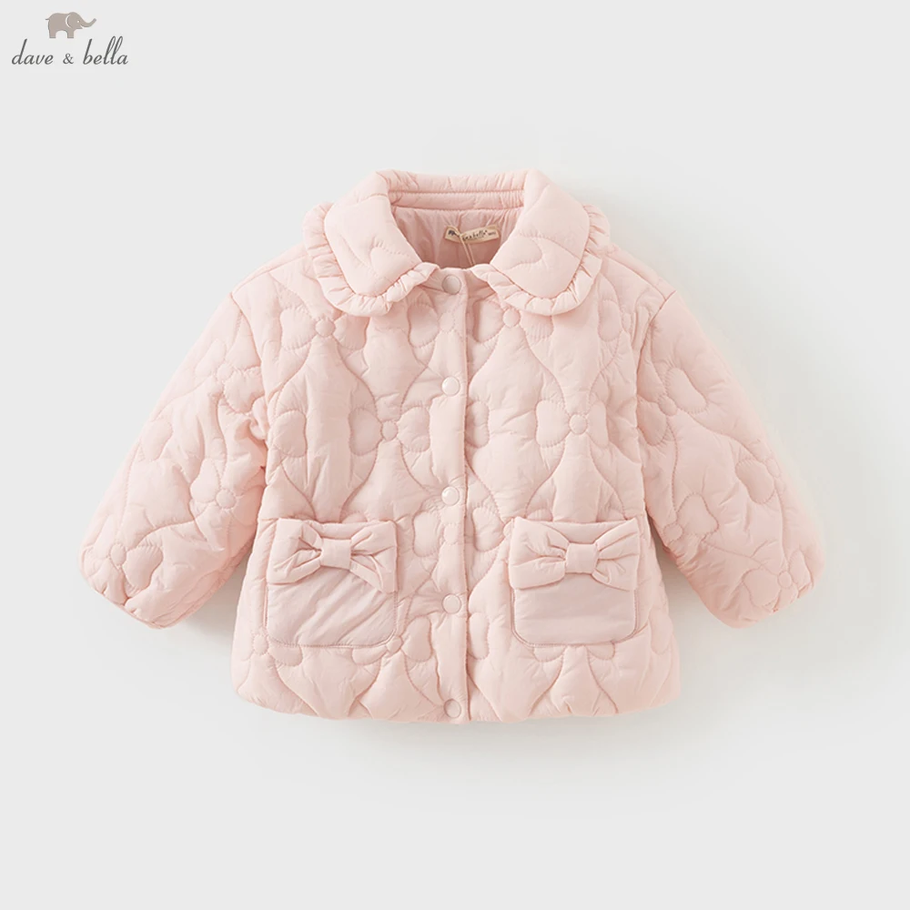 

Dave Bella, зимняя теплая утепленная стеганая куртка для девочек, милая ветрозащитная верхняя одежда, повседневные топы, детская уличная одежда DB4241912