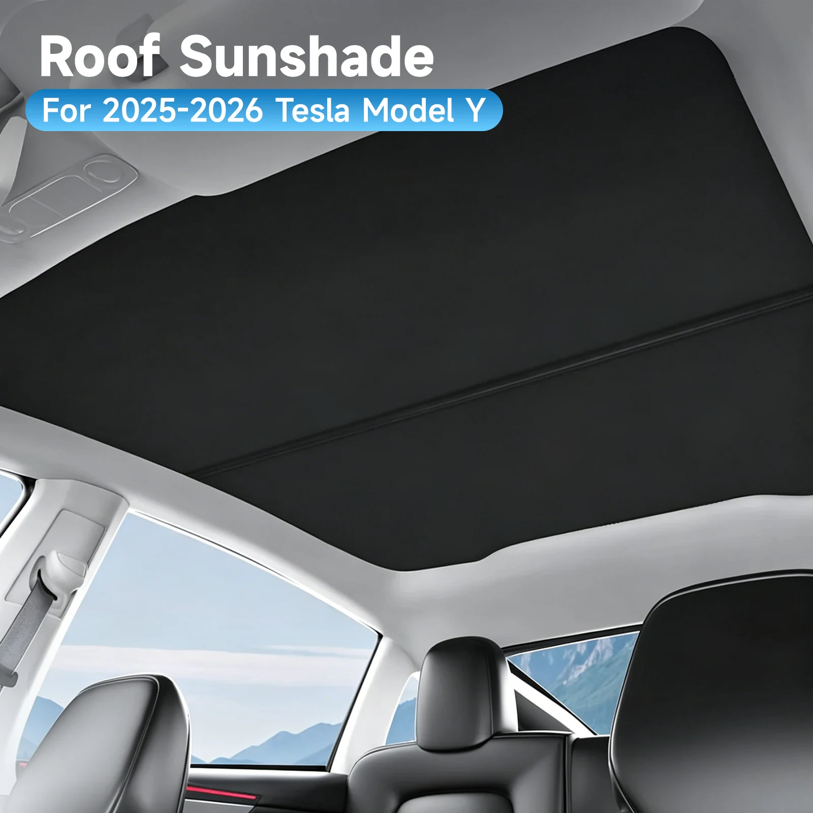 

Ice Cloth Sunshade Covers For Tesla Model 3 Highland 2024-26 Model Y 2020-26 Black Front Rear Glass Roof Skylight Buckle Sets