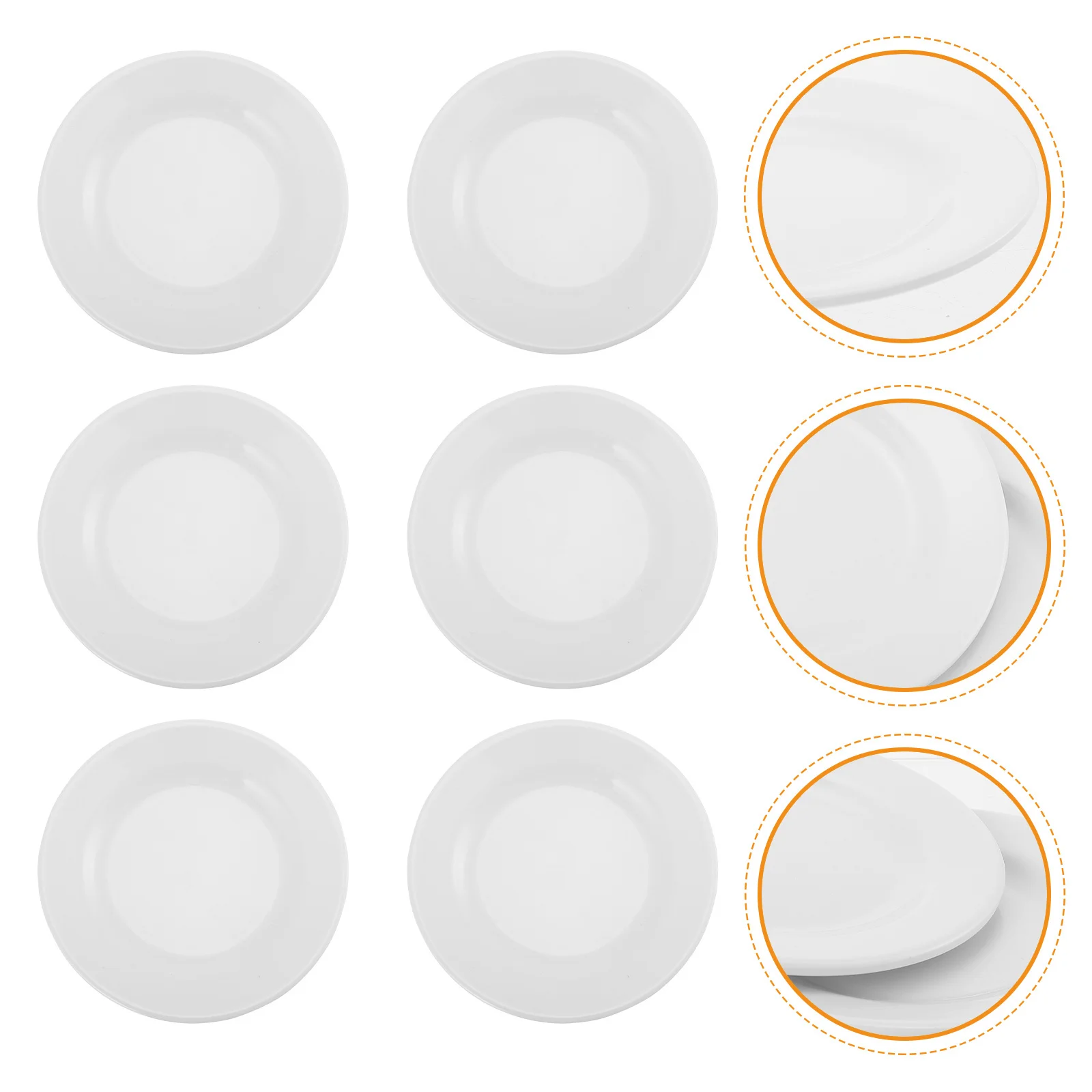 

6 pcs Snack Plates Melamine Food Tray Lightweight Serving Plate For Home Restaurant Bar Fruit Dessert Container