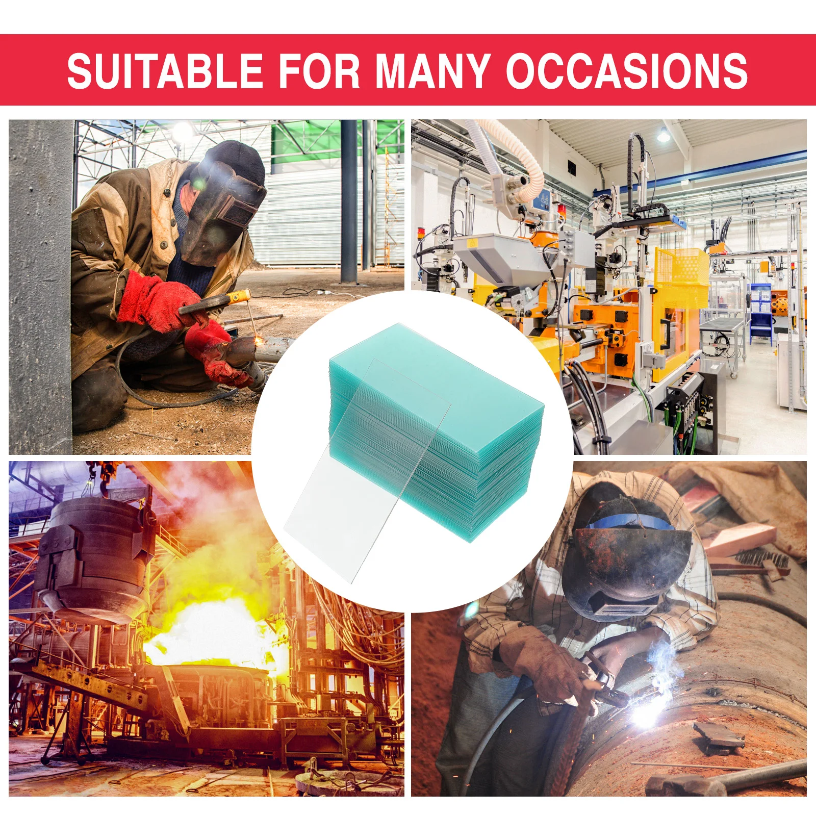 100pcs Electric Welding Mask Auto Darkening Lens Replacement Clear Cover For Solar Powered Hood Sturdy Pc Material Wide