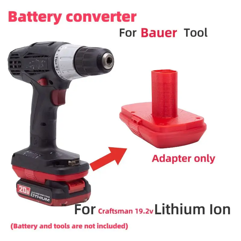 Batteries Converter Fit For Bauer 20V  Lithium Ion Converter to  Craftsman 19.2V  Tool Power Brushless Tools (﻿Adaptor Only)