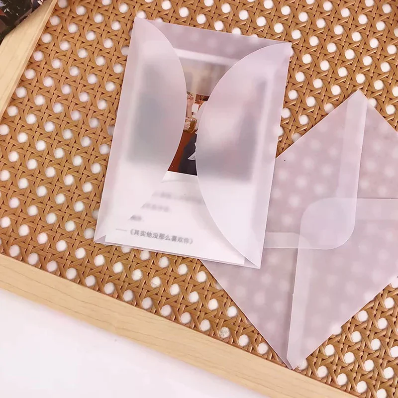 

10pcs Translucent Blank Envelope for Invitations Postcards European Style Giftbox Message Cards Wedding Business Letters