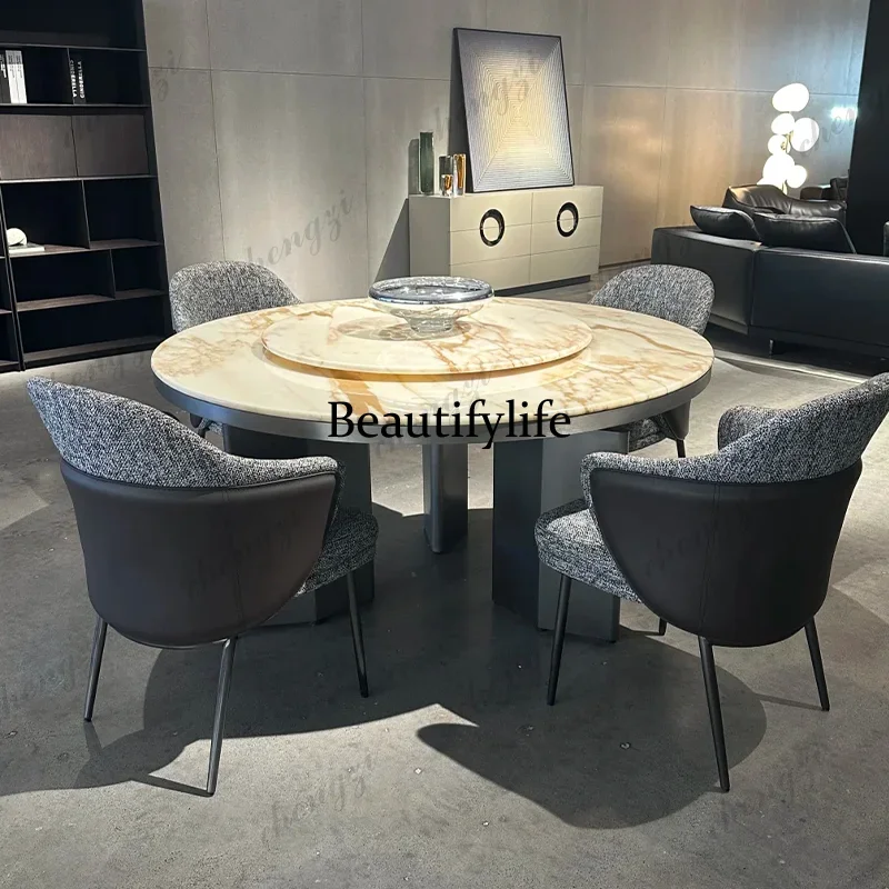 Italian fish maw gold white natural round 1.8m large flat marble round dining table