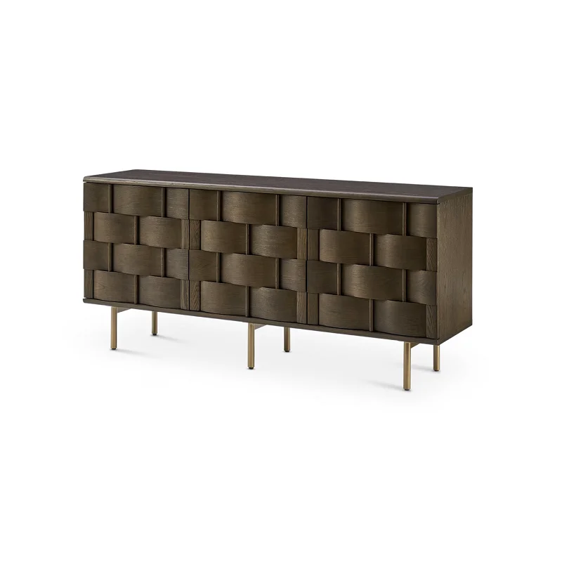 Modern design solid wood frame stainless steel leg cabinet for restaurant