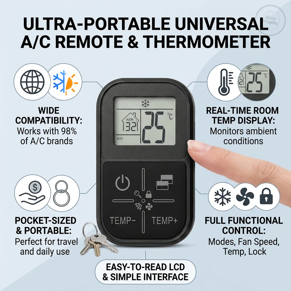 (With Thermometer) Universal Air Conditioner A/C Remote Control For All Major Brands