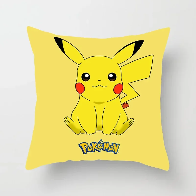 Anime Pokemon Pikachu Kissenbezüge Deko-Spielzeug für Zuhause Büro Sofa Cartoon Charizard Actionfigur Quadratische Kissenhüllen Spielzeug Geschenk