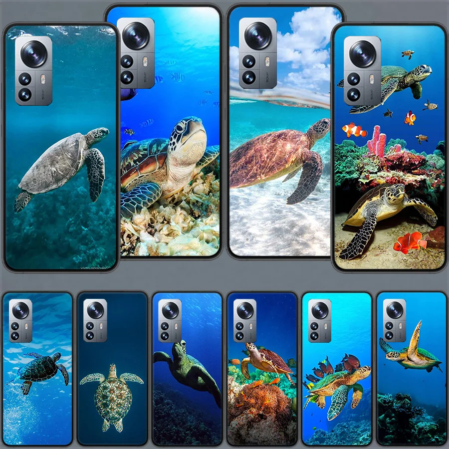 Sea Turtle Phone Case For Xiaomi Poco X6 X5 Pro 5G X4 F4 GT X3 F6 M5 M5S M4 M3 F5 F3 F2 F1 Mi Note 10 Lite Cover Capa TPU Coque