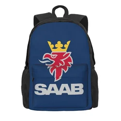 Saab 로고 제품 배낭, 소년 소녀 책가방, 학생 학교 가방, 만화 여행 배낭, 숄더백, 대용량