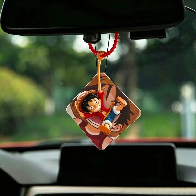 Neuer One Piece Luffy Niedlicher Anime-Anhänger, Modischer Cartoon-Autoanhänger, Kreativer Konsolenschmuck, Geschenk – Detail 4