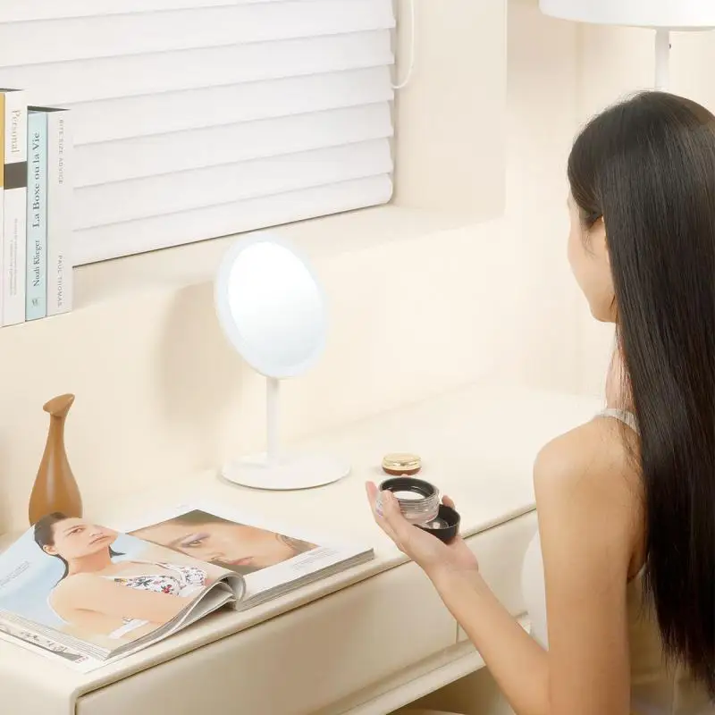 Makeup Mirror With Light White LED Daylight Vanity Mirror Detachable/Storage Base 3 Modes Mirror With Light Gift USB Cable