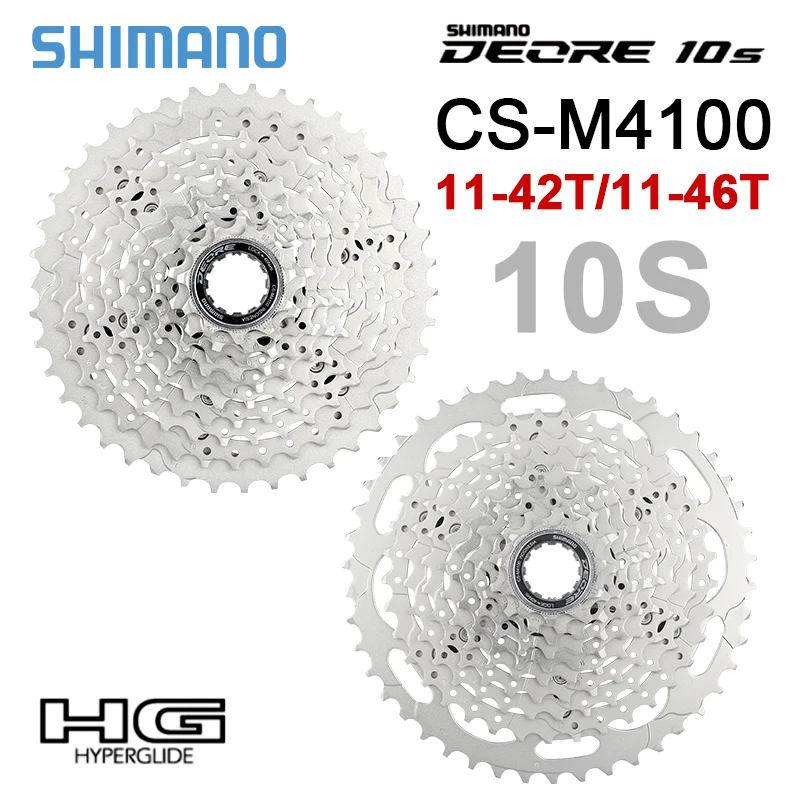 Shimano Deore M4100 10 Speed MTB Cassette 42T 46T Mountain Bike Ratchet 10V K7 Bicycle 10S Freewheel Cycling Parts