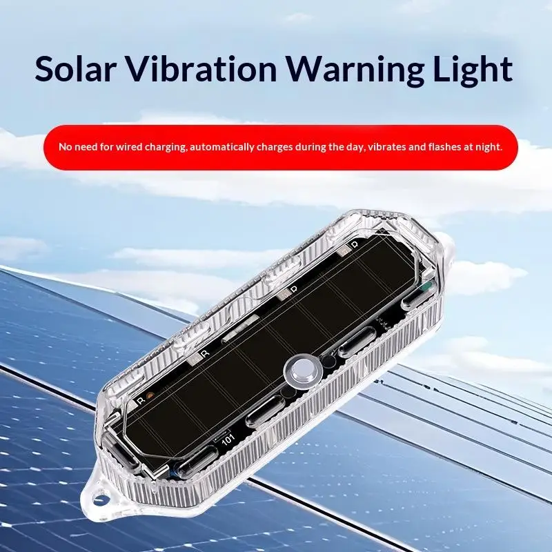 2Pcs Car Solar Charging-free Anti-rear Collision And Explosion-proof Safety Light Motorcycle Brake Tail Light Modified Flash
