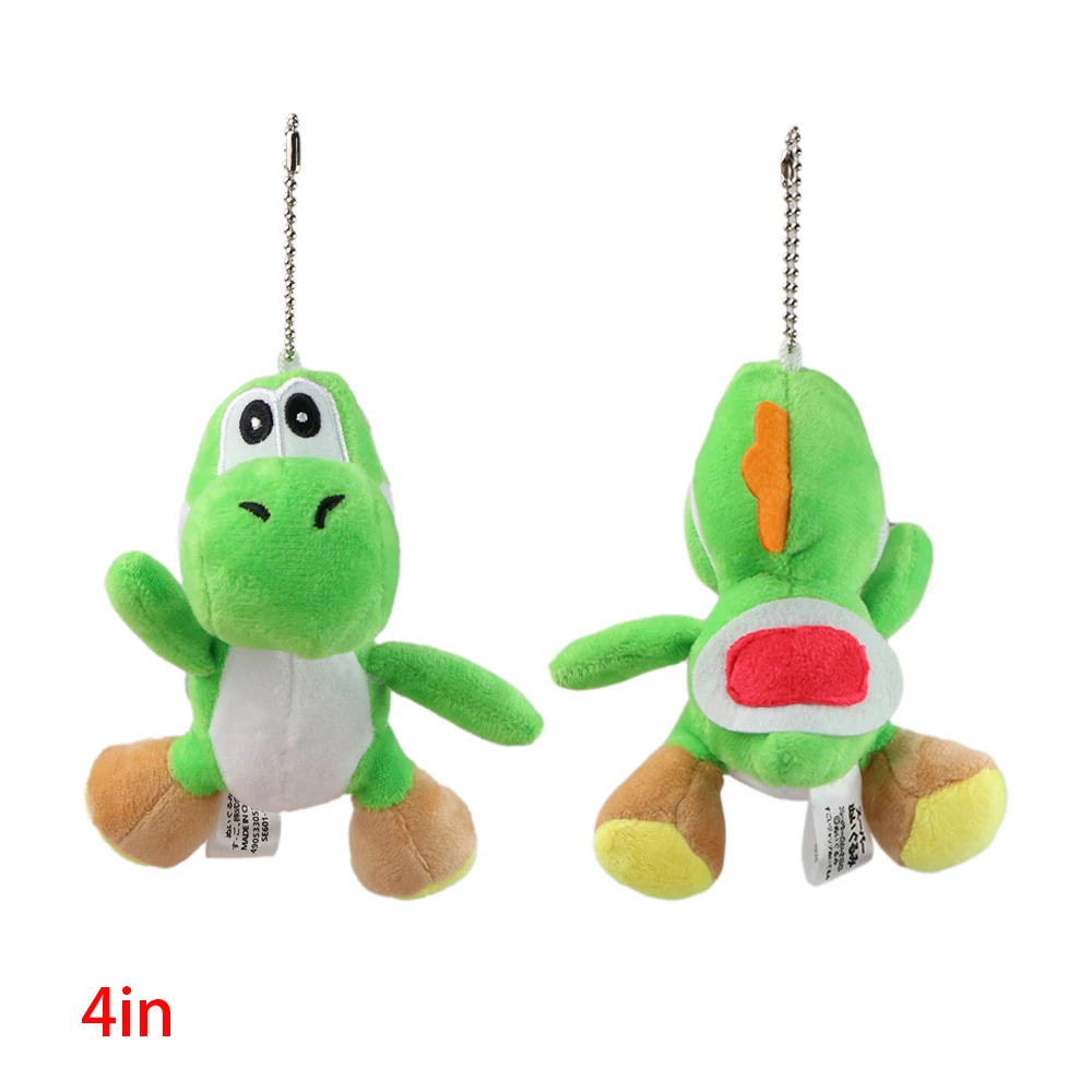 Yoshi Plüsch-Schlüsselanhänger Mehrfarbiger Niedlicher Dinosaurier Weicher Plüsch-Anhänger Mini-Rucksack-Taschenanhänger Pilz-Cartoon-Schlüsselring Liebevolles Geschenk