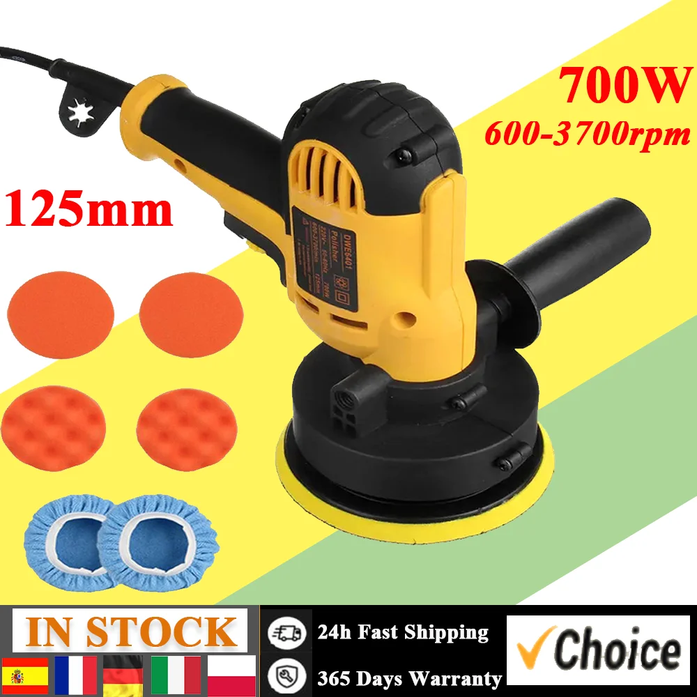 700W Handheld Car Electric Polisher Automobile Polishing Machine Efficient Waxing Tool Stepless Speed Regulation Power Tool