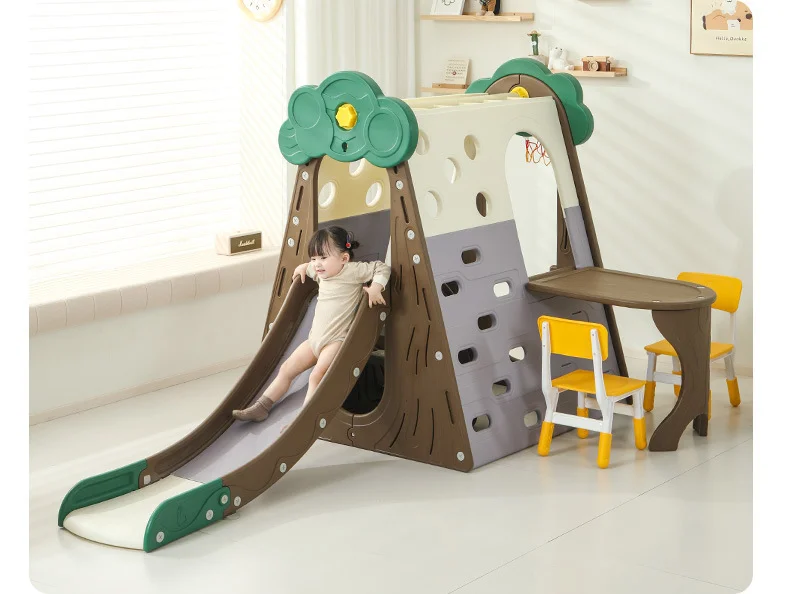 Indoor Plastic Multifunctional Slide Combination Amusement Park Family Climbing Frame Playground Safe Environmentally