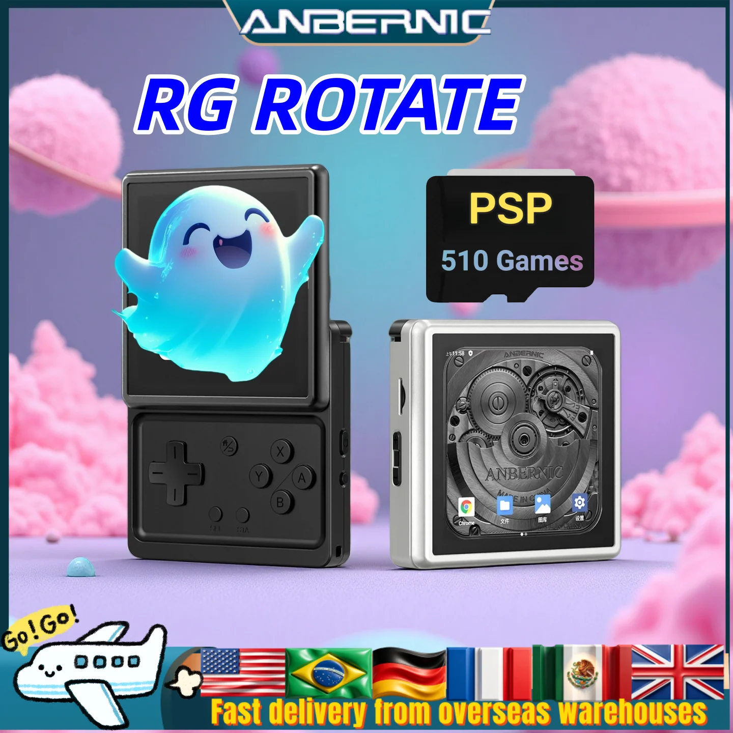 Gaming Console 5 Year Old - ANBERNIC RG Rotate Square Rotatable IPS
