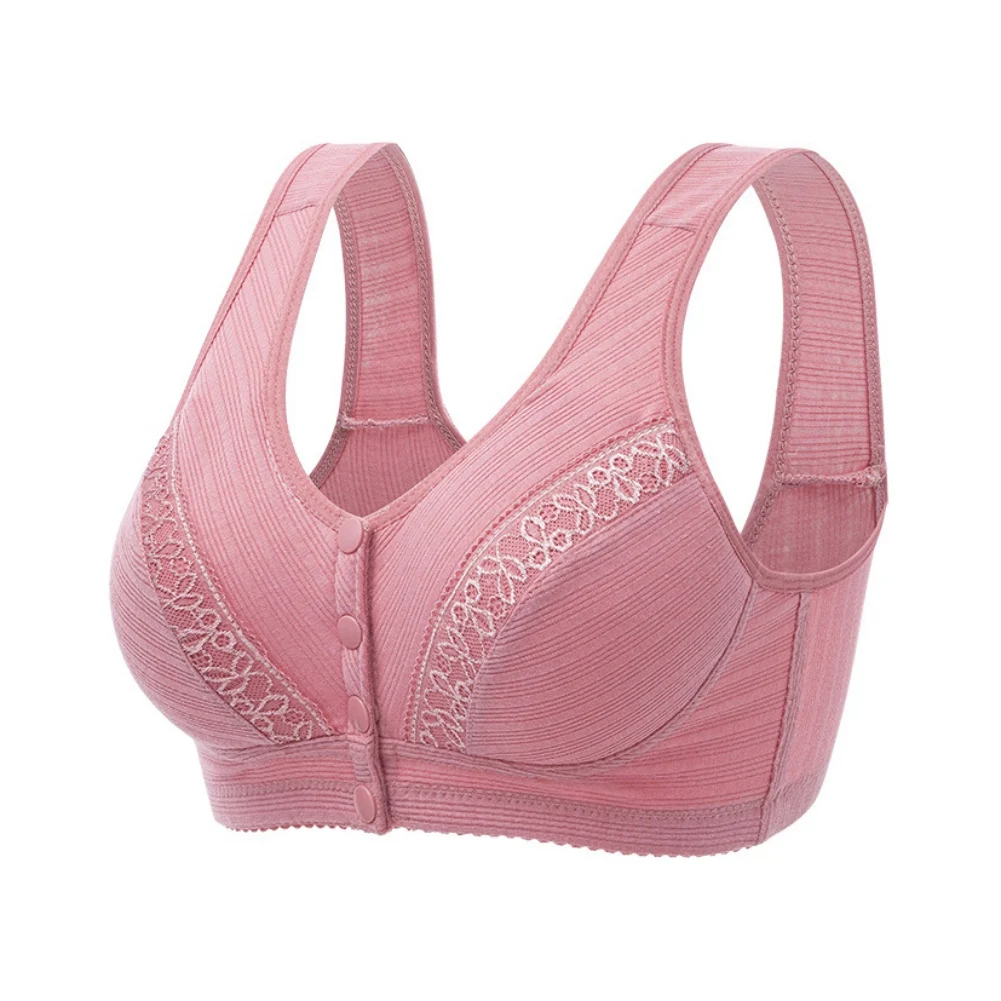 Women Wireless Brassiere Front Button Closure Underwear Support Bra Comfortable Sport Bra Plus Size